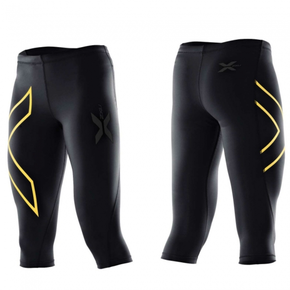 2XU compressie 3/4 broek zwart/geel dames WA1943b 2015 WA1943BLKSFS